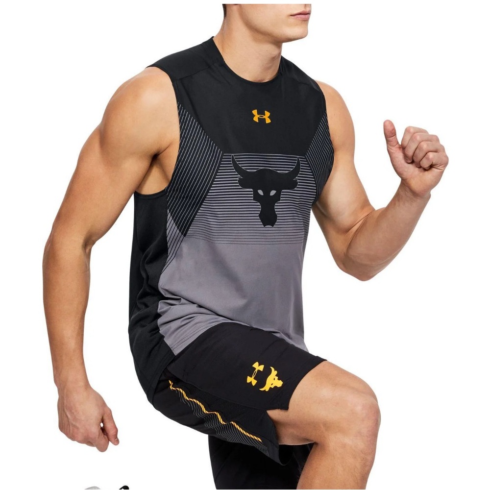 Under Armour sz Large Project Rock Brahma Bull Heatgear Tank Top Adult